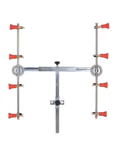 Barra fumigación en T 4+4 con pulverizadores regulables con módulo antigota