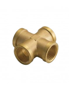 Adaptador en cruz hembra 1/4" latón 10 uds