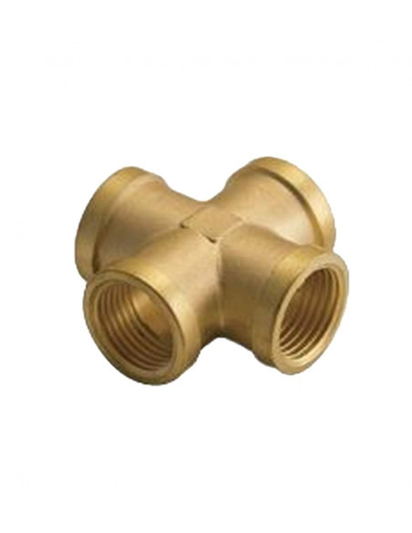Adaptador en cruz hembra 1/4" latón 10 uds
