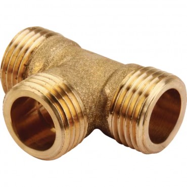 Racor en T macho 1/2" latón 10 uds