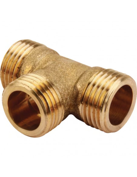 Racor en T macho 1/2" latón 10 uds