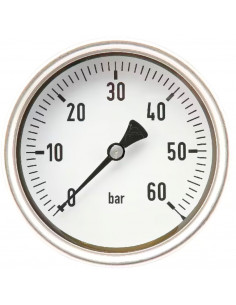 Manómetro glicerina INOX reforzado Ø 100 mm 1/2" posterior 0 - 60 bar