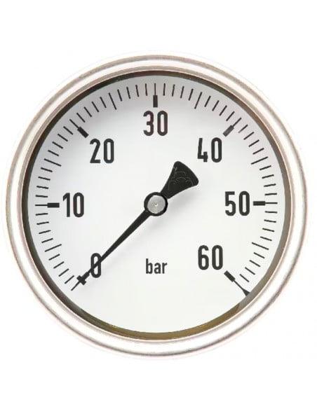 Manómetro glicerina INOX reforzado Ø 100 mm 1/2" posterior 0 - 60 bar