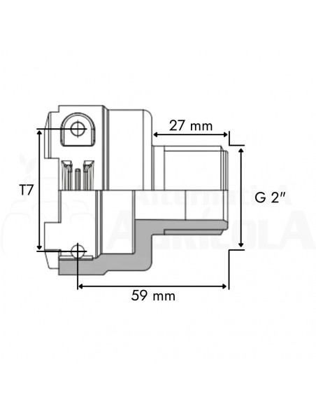 Rosca Macho con Conexión Modular Hembra  T7 2