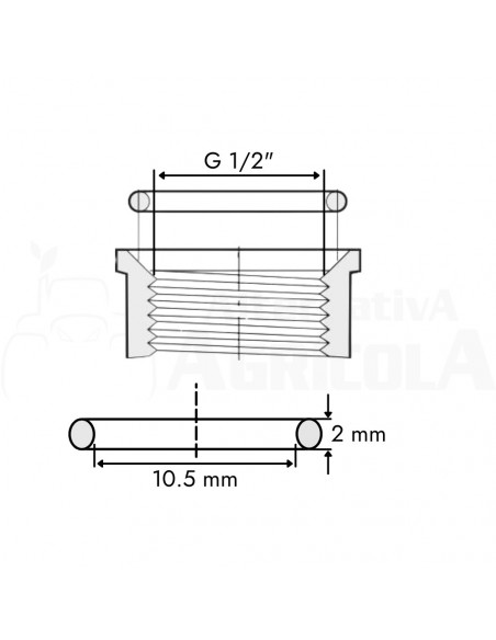 Juntas tóricas para espigas plástico de 1/2" 25 uds