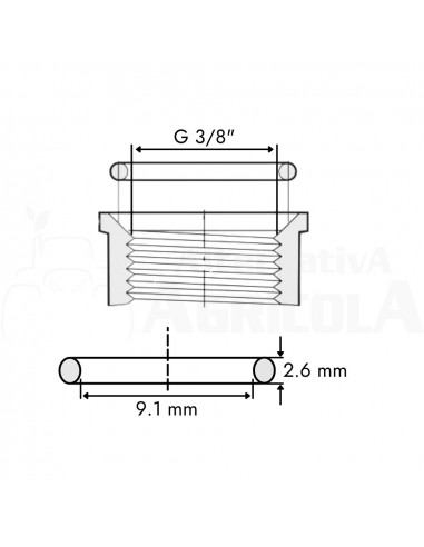 Juntas tóricas para espigas plástico de 3/8" 25 uds