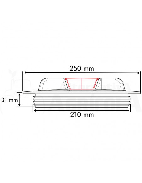 Tapa con respiradero fijo "GHIBLI" para cuba Ø 210 mm