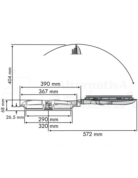 Tapa abatible sin bloqueo con válvula laberinto Ø 320 mm