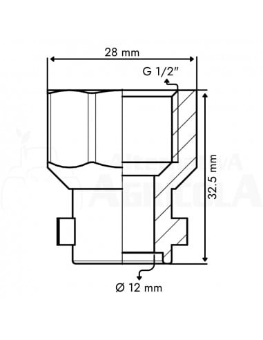 Racor final con acople rápido H 1/2" 25 uds