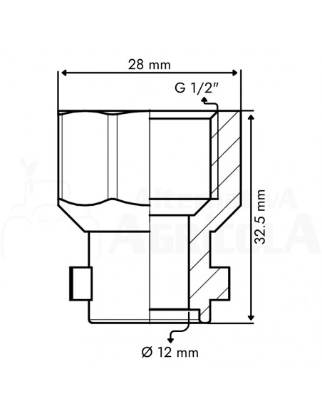 Racor final con acople rápido H 1/2" 25 uds