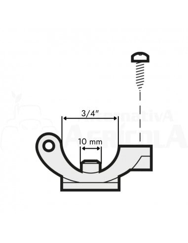 Portaboquilla abrazadera simple con antigota para tuerca bayoneta F 10 mm 3/4" 10 uds