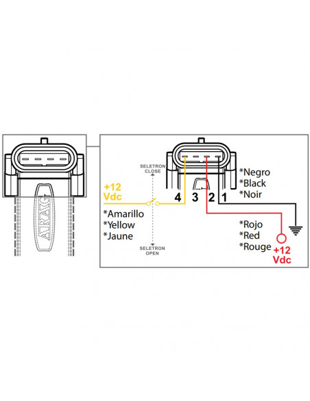 Portaboquilla seletron fin de barra vitón EASYFIT 1/2" 12v / 0,32 A