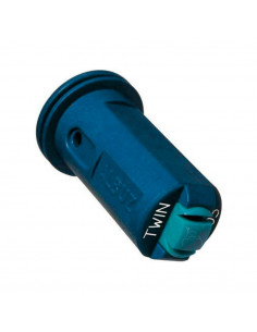 Boquilla AVI TWIN 110º doble chorro cerámica antideriva Azul Albuz 5 uds