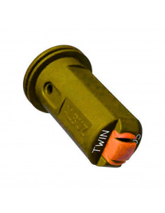 Boquilla AVI TWIN 110º doble chorro cerámica antideriva Amarilla Albuz 5 uds