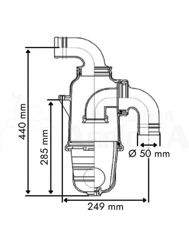 Válvula sifón toma curva Ø 50 mm MZ