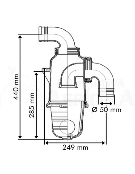 Válvula sifón toma curva Ø 50 mm MZ