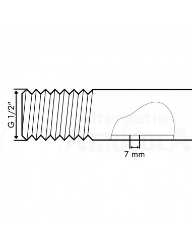 Tubo inoxidable 2 agujeros longitud 570 mm