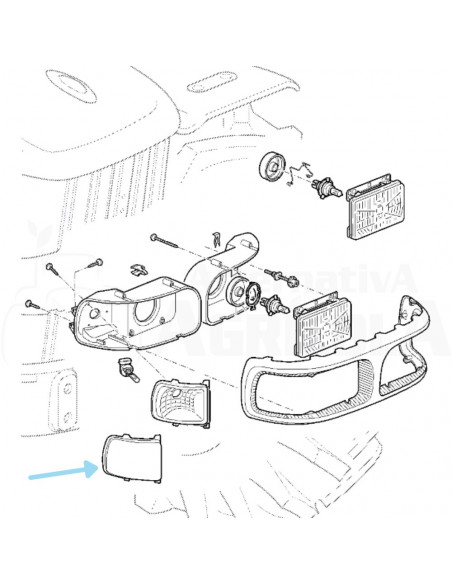 Tapa faro izquierdo John Deere L151848