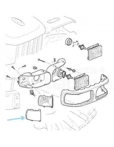 Tapa faro derecho John Deere L151849
