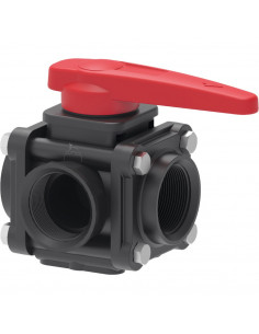 Válvula de bola 3 vías toma lateral H 3"