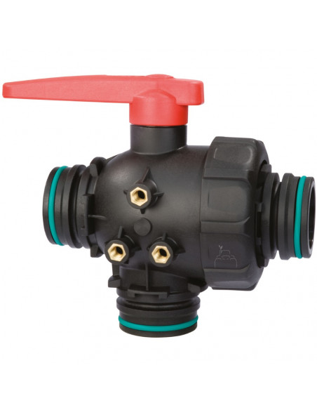 Válvula de bola 3 vías toma lateral flujo interrumpido modular M T3
