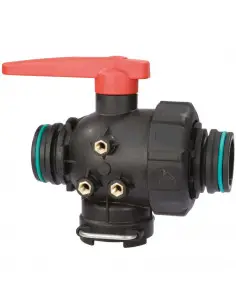 Válvula de bola 3 vías con flujo interrumpido modular M-H T6
