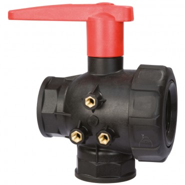 Válvula de bola 3 vías con flujo interrumpido H - H 1"