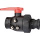 Válvula de bola 2 vías flujo interrumpido con adaptador H 1 1/2"