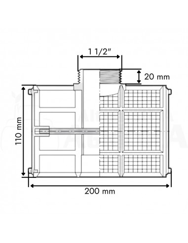 Filtro de fondo en T con enlace de rosca M 1 1/2"