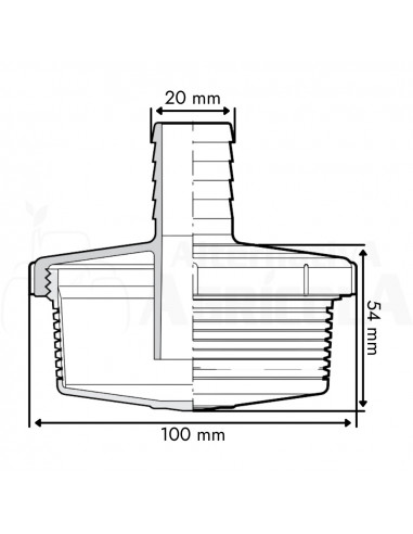 Filtro aspiración 20 x 100 mm