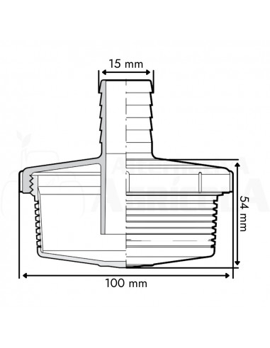 Filtro aspiración 15 x 100 mm