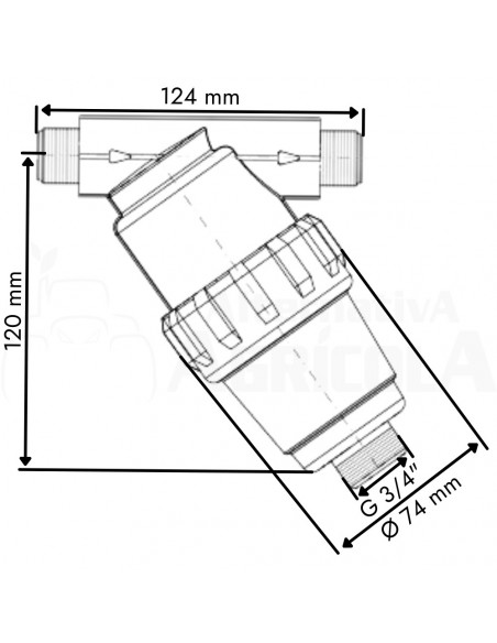 Filtro de malla para riego M 1/2" Mesh 100