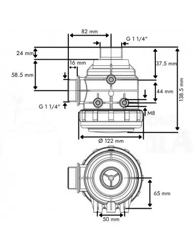 Filtro de aspiración sin válvula M 1 1/4" x 24 mm 120 L/min