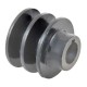 Polea 2 Canales para Motor Ø 60 mm eje 25,4 mm