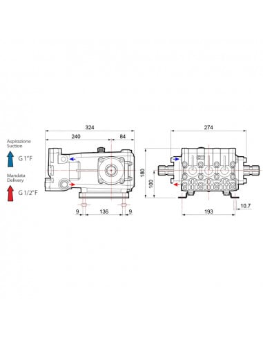 Bomba fumigación 3 pistones de alta presión M - H 1 3/8" YA 75 Comet