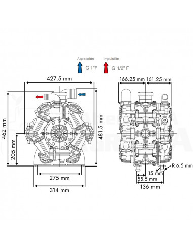 Bomba Membrana BPS 385 DESMOPAN M-M 1 3/8" Comet