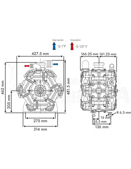 Bomba Membrana BPS 385 DESMOPAN M-M 1 3/8" Comet