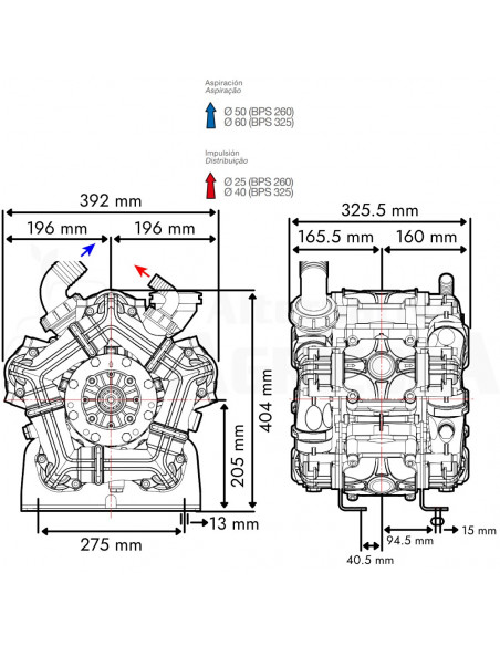 Bomba Membrana BPS 325 DESMOPAN M-M 1 3/8" Comet