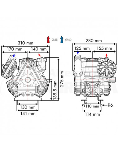 Bomba membrana BP 135 DESMOPAN M 1 3/8" Comet