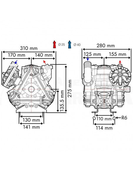 Bomba membrana BP 135 NBR M 1 3/8" Comet