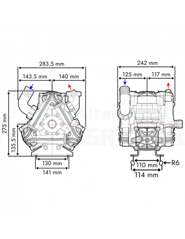 Bomba membrana BP 130 DESMOPAN M 1 3/8" sin Acumulador de Presión Comet