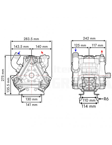 Bomba membrana BP 130 DESMOPAN M 1 3/8" con Acumulador de Presión Comet