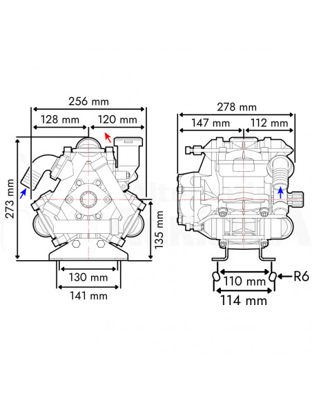 Bomba membrana BP 105K NBR M 1 3/8" Comet