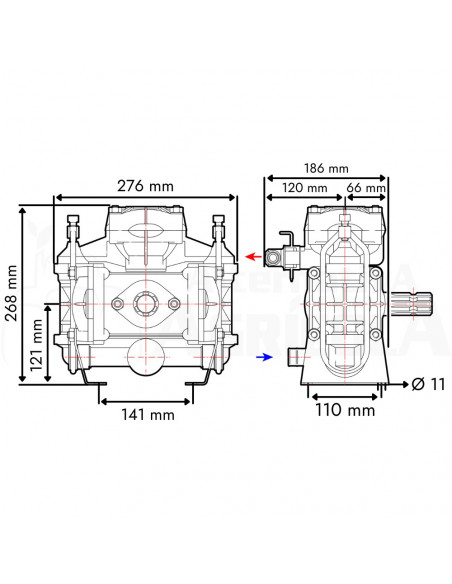 Bomba membrana BP 60K NBR M 1 3/8" Comet