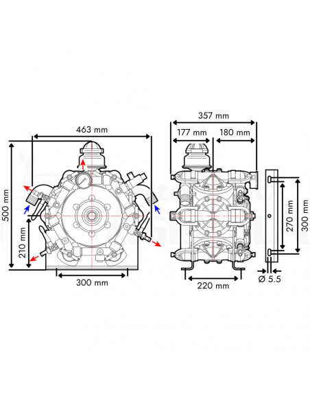 Bomba membrana IDS 2200 NBR M - M 1 3/8" sin mando Comet