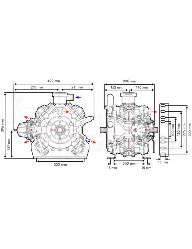 Bomba membrana IDS 1701 NBR M - M 1 3/8" Comet