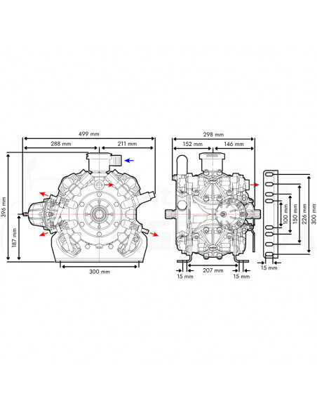 Bomba membrana IDS 1701 NBR M - M 1 3/8" Comet
