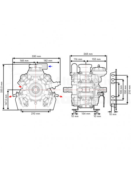 Bomba Membrana IDS 960 NBR M-M 1 3/8" Comet