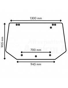 Cristal trasero plano para tractores Ford 81865244