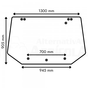 Cristal trasero plano para tractores Ford 81865244